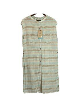 PrAna Buenos Dias Dress Iced Aqua Size L Fair Trade Sustainable Cotton Sleeveles